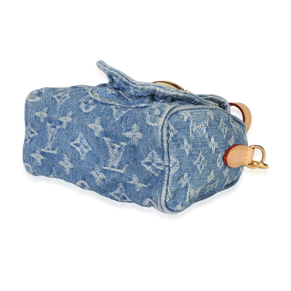 Louis Vuitton Blue Monogram Denim Nano Speedy - Picture 7 of 8